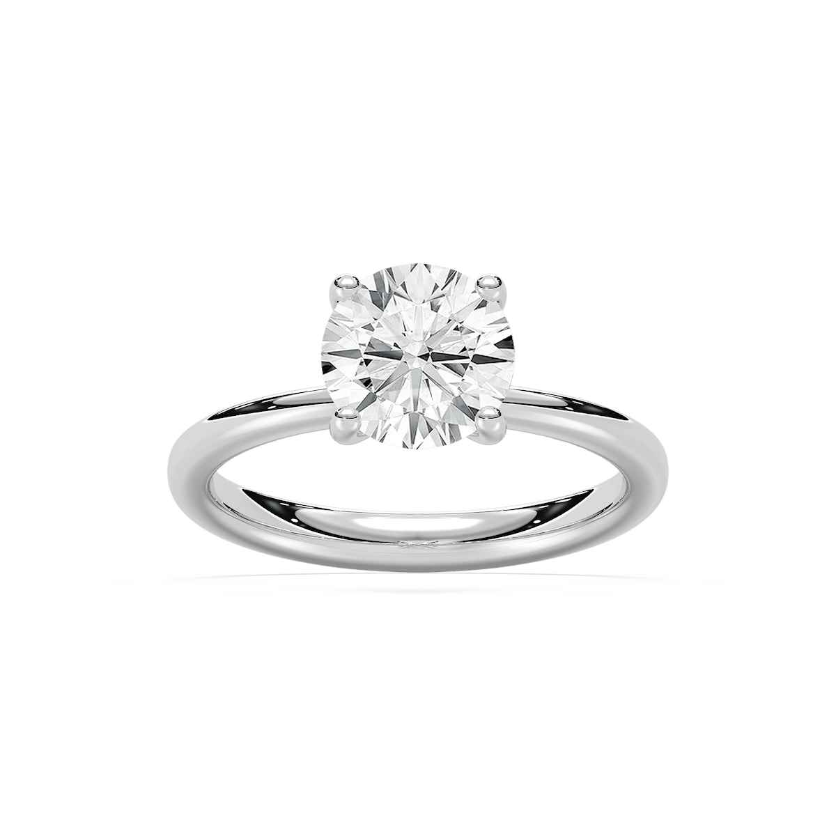 Xoe 2 ctw Round Lab Grown Diamond Tapered Solitaire Engagement Ring
