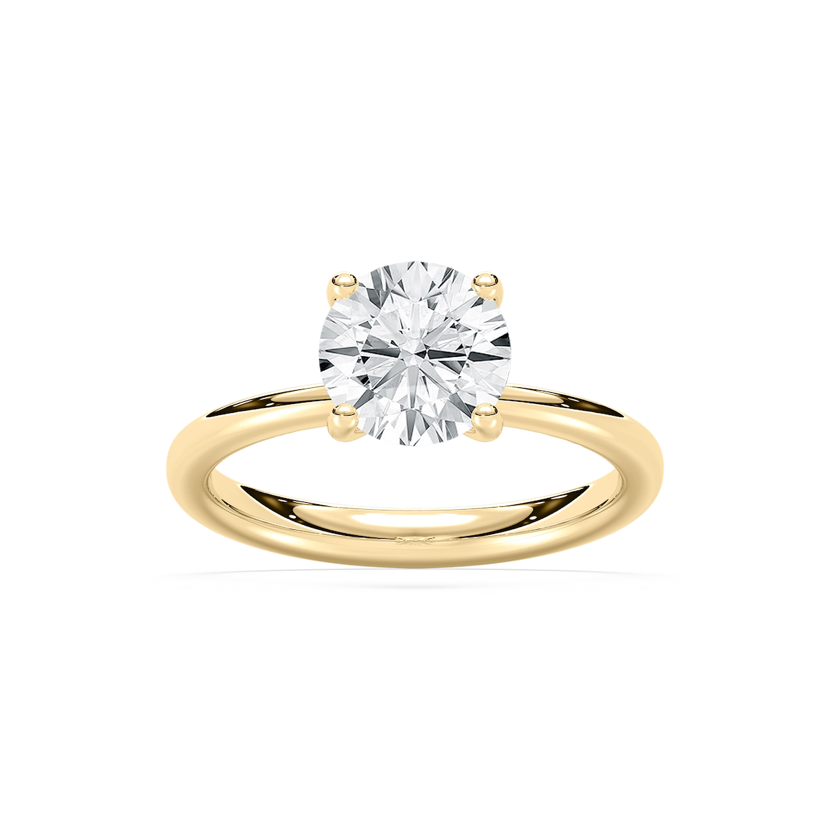Xoe 2 ctw Round Lab Grown Diamond Tapered Solitaire Engagement Ring