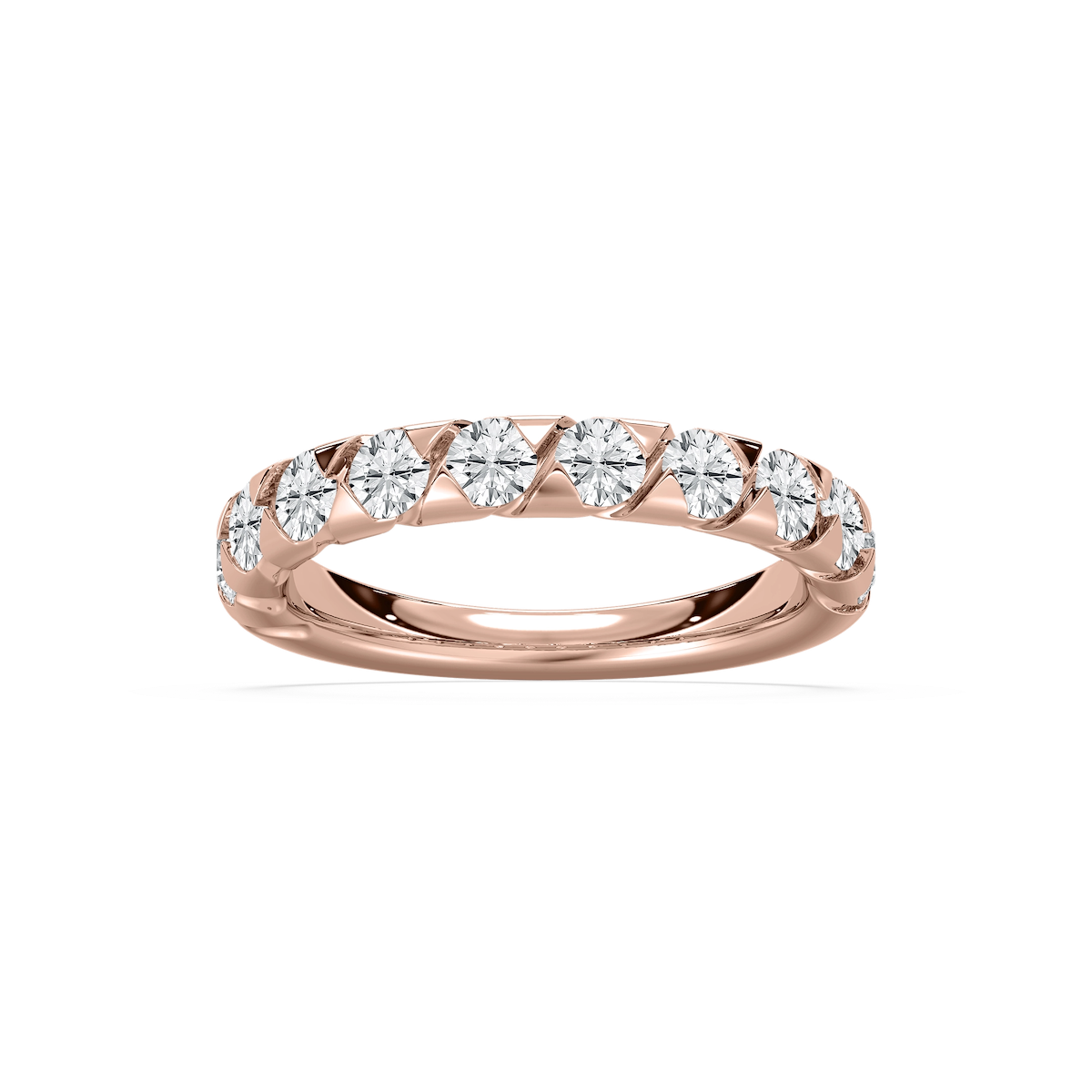 Yasmin 1 ctw Round Lab Grown Diamond 10 Stone Anniversary Band