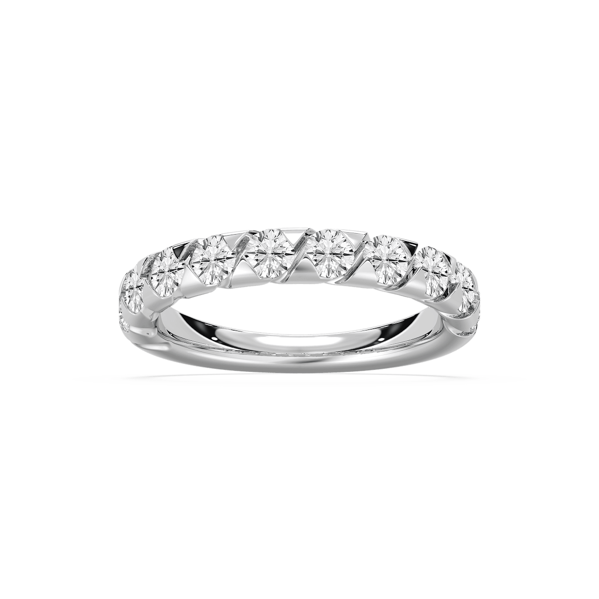 Yasmin 1 ctw Round Lab Grown Diamond 10 Stone Anniversary Band