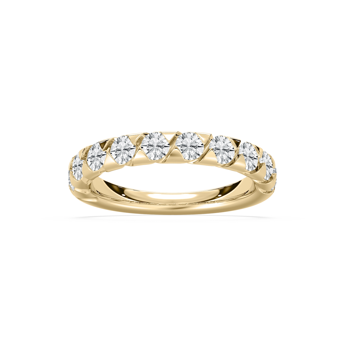 Yasmin 1 ctw Round Lab Grown Diamond 10 Stone Anniversary Band