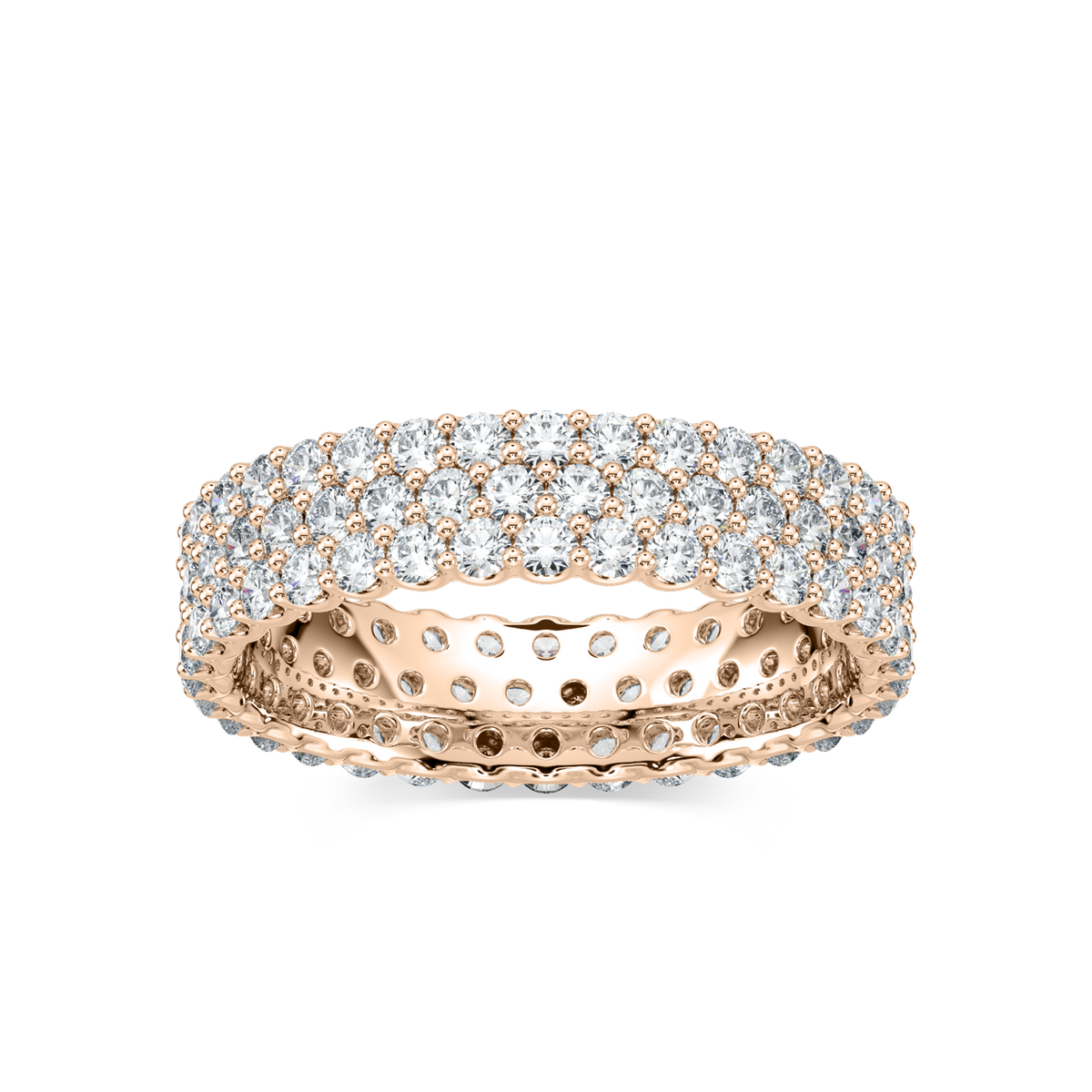 Bella Round Lab Grown Diamond Three Row Eternity Band