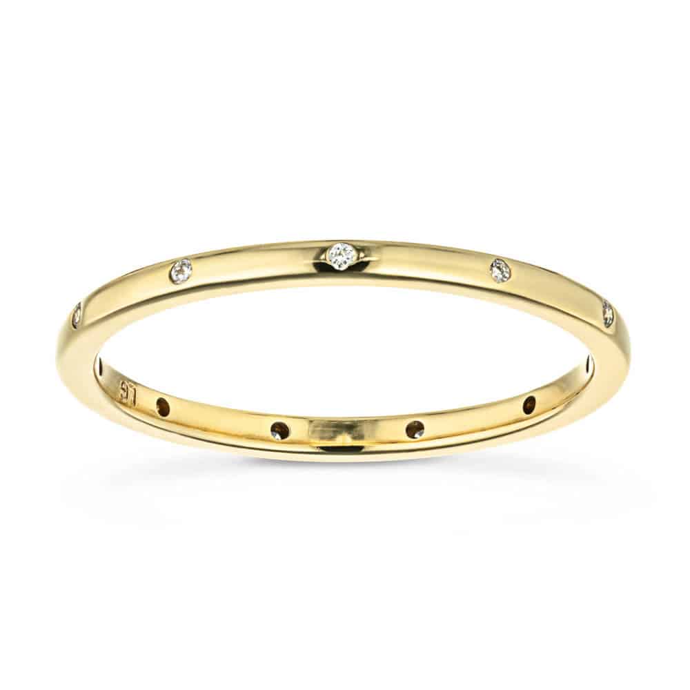 Zaniyah Round Lab Grown Diamond Accent Burnished Station Eternity Band