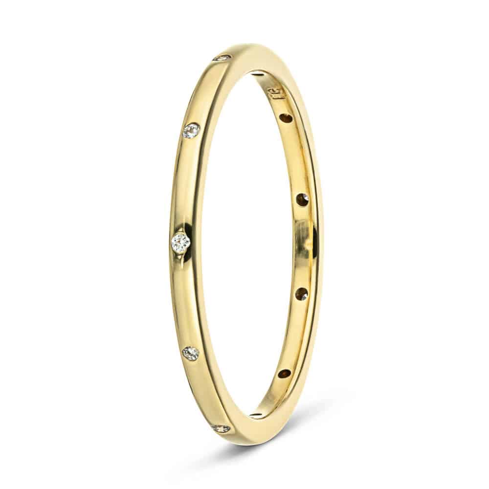 Zaniyah Round Lab Grown Diamond Accent Burnished Station Eternity Band