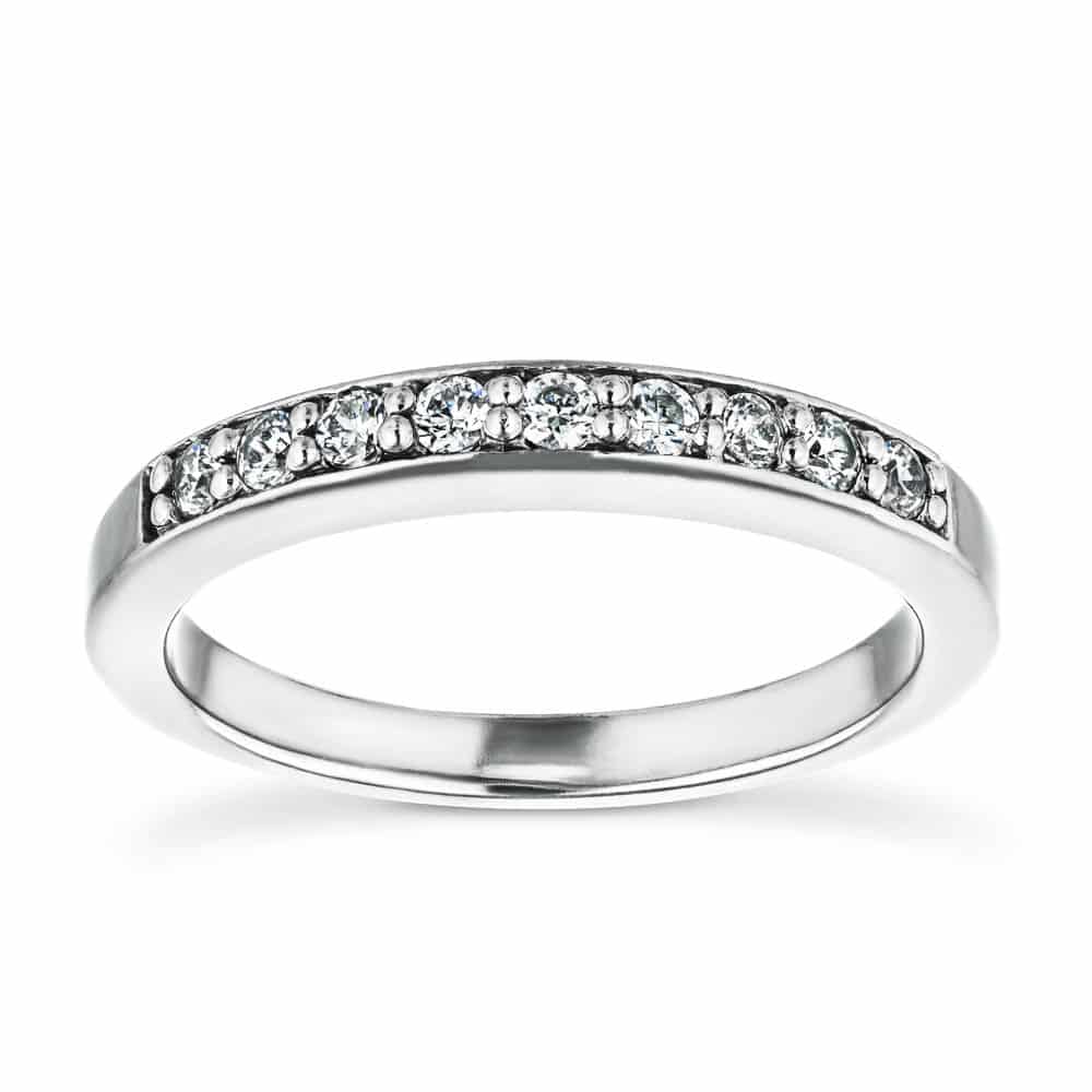 Diamond accented wedding band in recycled 14K white gold | matching wedding band Diamond accented wedding band in recycled 14K white gold