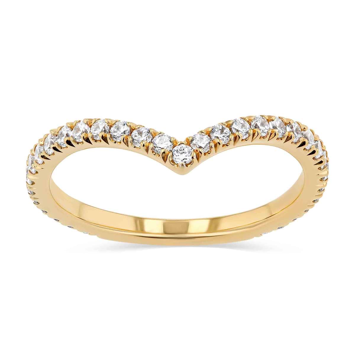 Shown in 14K Yellow Gold|lab grown diamond accented contour band shown in 14k yellow gold metal