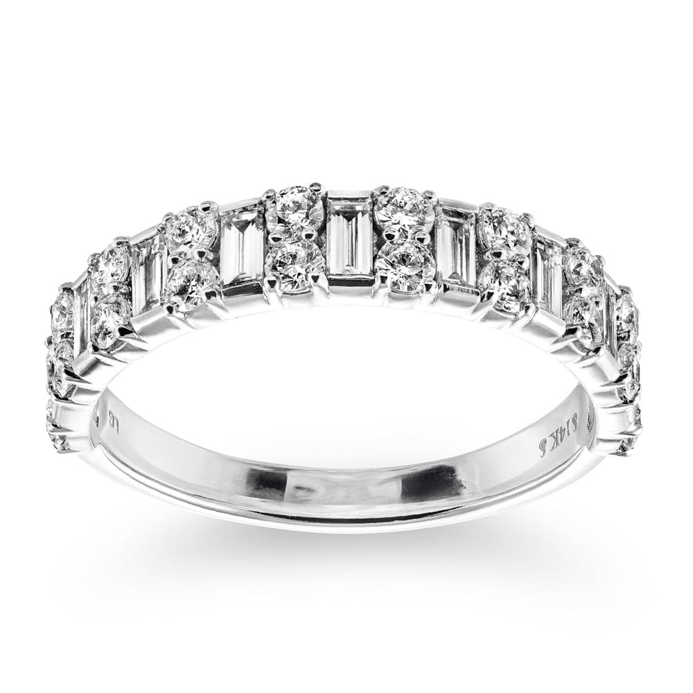 Indy 7/8 ctw Baguette and Round Lab Grown Diamond Alternating Wedding Band