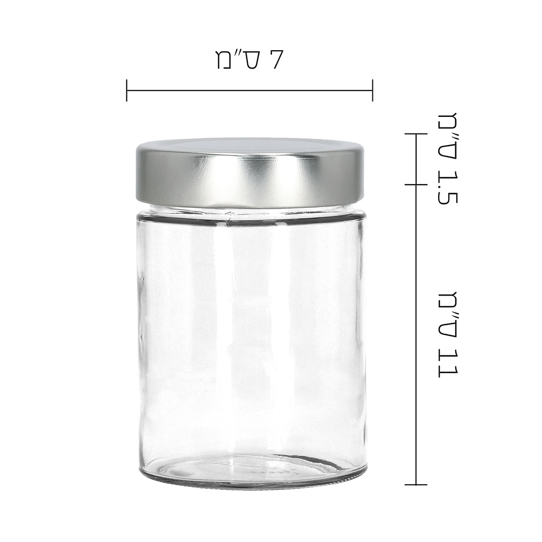 מארז צנצנות תבלינים עגולות - פשתן - אהבה קטנה