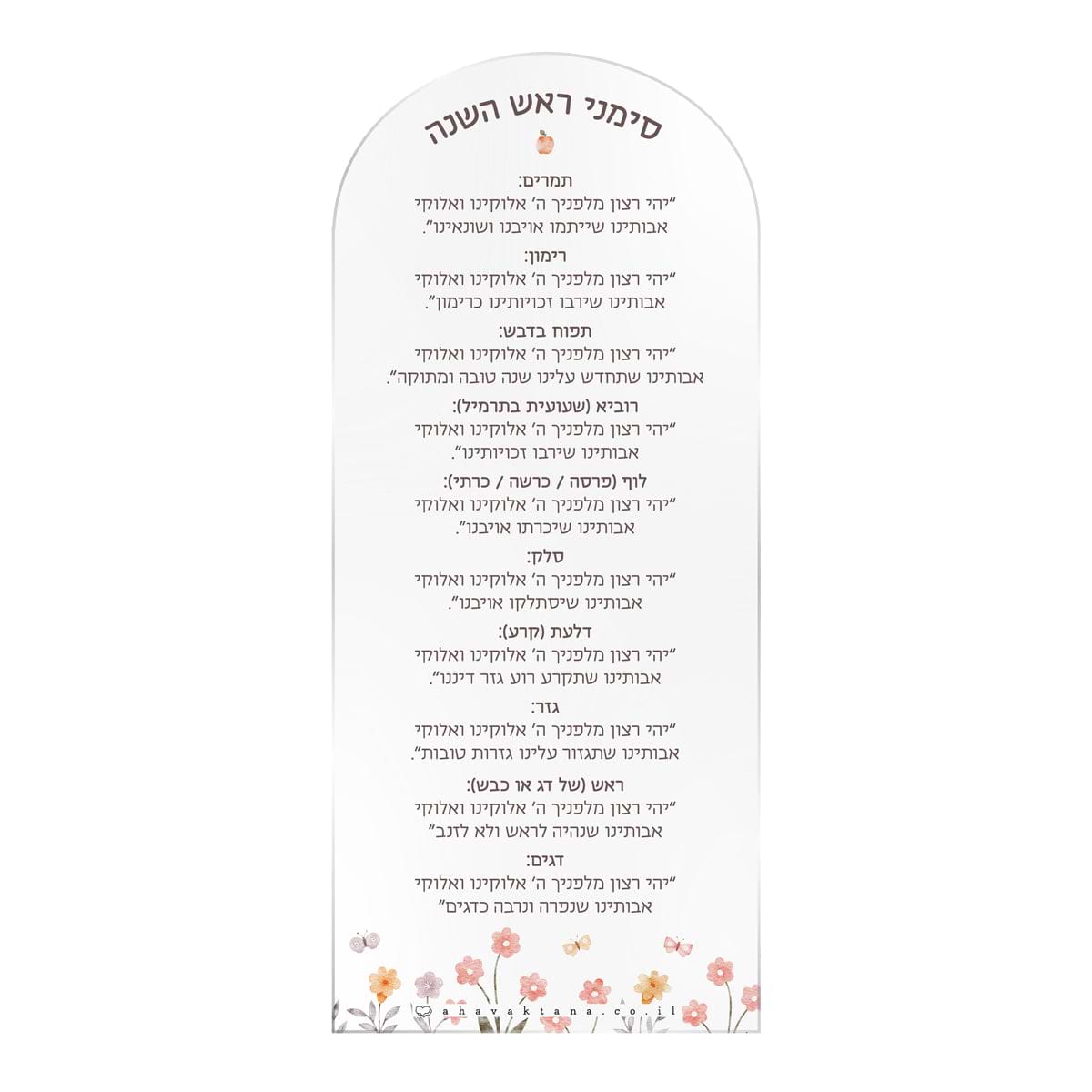 סדר סימני ראש השנה - שלווה