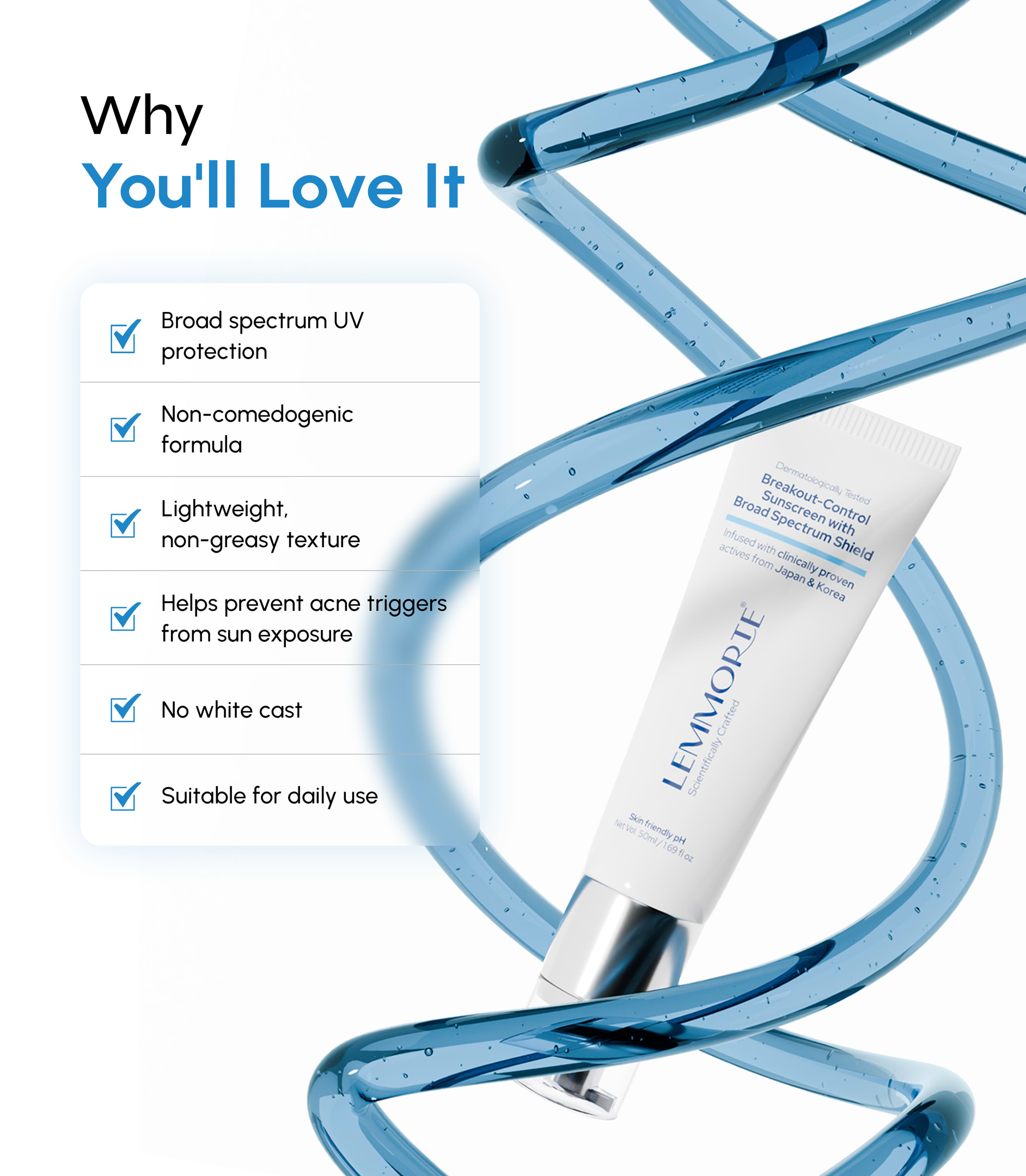 Breakout-Control Sunscreen with Broad Spectrum Shield