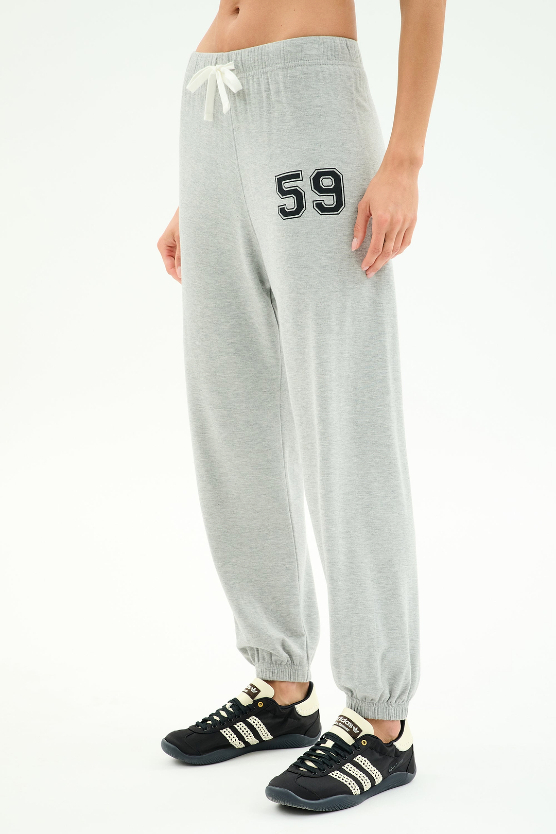 Andie Oversized Fleece Varsity 59 Sweatpant - Heather Grey/59