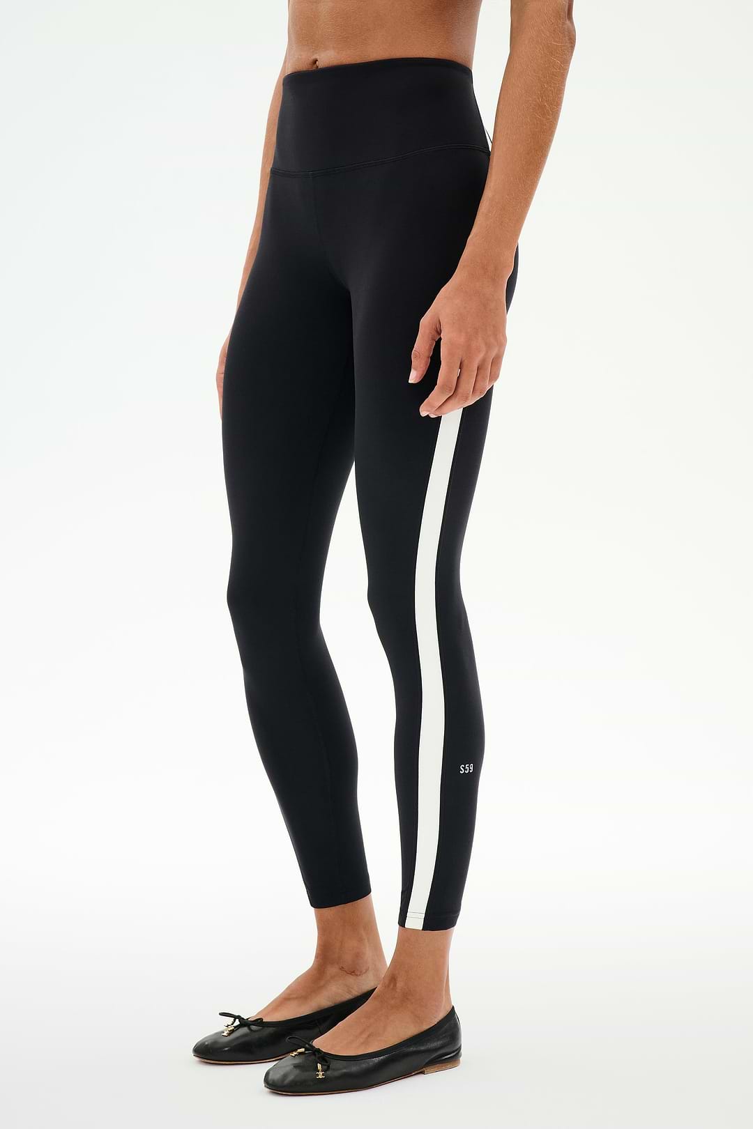 【新品】Nala レギンス　High waist half leggings Miles High Waist Rigor 7/8 - Black/White – SPLITS59