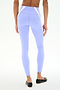 Model wears SPLITS59 Miles High Waist Rigor 7/8 leggings in Purple Haze/White, paired with black ballet flats and small ankle tattoos, standing against a plain white background—ideal for yoga or gym workouts.