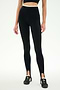 A woman stands against a plain white background wearing the SPLITS59 River Dual Waist Airweight Stirrup leggings in Black/Creme, crafted from a stretchy nylon spandex athletic fabric, paired with black sneakers. Her face is not visible.