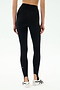 A person wearing SPLITS59 River High Waist Airweight Stirrup leggings in black with white athletic shoes, shown from the back against a plain background.