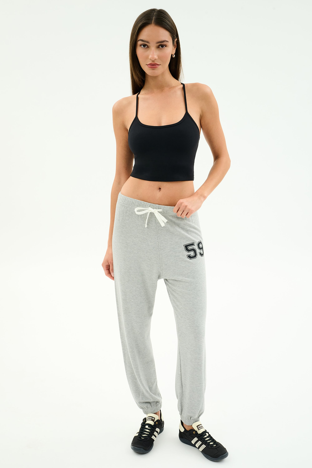 Andie Oversized Fleece Varsity 59 Sweatpant - Heather Grey/59