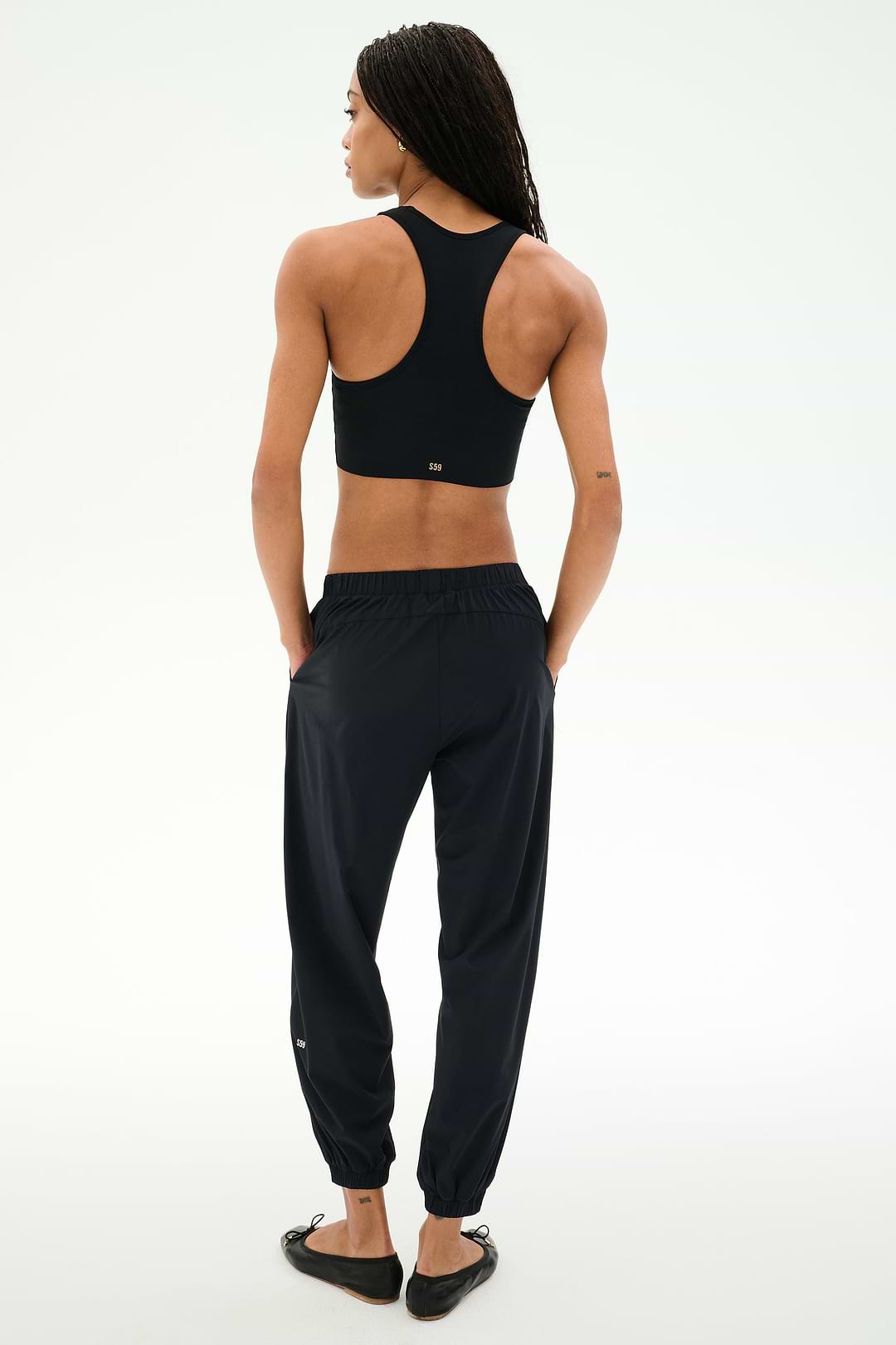 Megan Woven Nylon Jogger - Black – SPLITS59