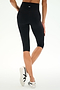 A person wearing SPLITS59 Airweight High Waist 16" Capri Legging in Black and white sneakers stands with their back to the camera against a plain background.