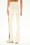Raquel High Waist Supplex Flare - Creme/Terracotta cream-colored high-waisted flared leggings in stretch fabric with a terracotta side stripe.