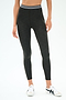 A person wears SPLITS59's Bailey Active Rib High Waist 7/8 leggings in Heather Graphite, featuring a striped waistband, paired with white sneakers—ideal for gym workouts—set against a plain white background.