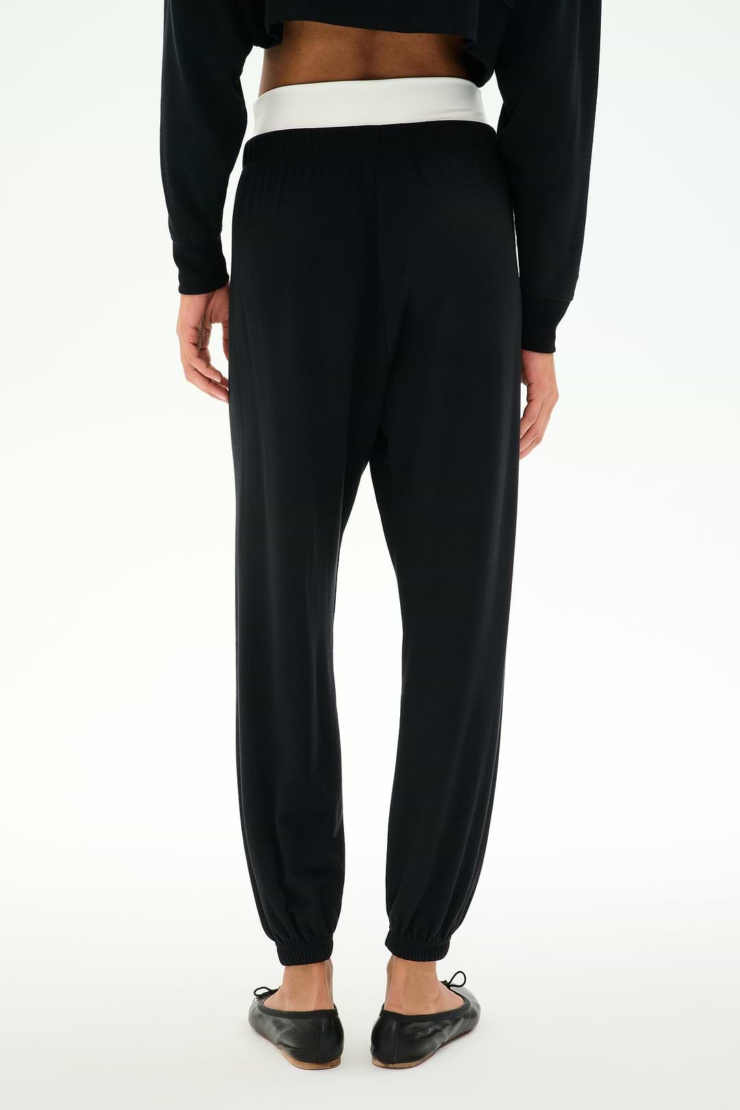 Andie Dual Waist Sweatpant - Black/White – SPLITS59