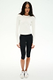 A person stands against a white background, wearing the SPLITS59 Airweight Lite Long Sleeve Waist Length tee in white, paired with black knee-length leggings and white sneakers—an ideal outfit for gym workouts.