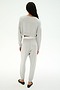 A person stands with their back to the camera, wearing the SPLITS59 Noah Fleece Crop Sweatshirt in Heather Grey, paired with matching sweatpants and black flat shoes against a plain white background.