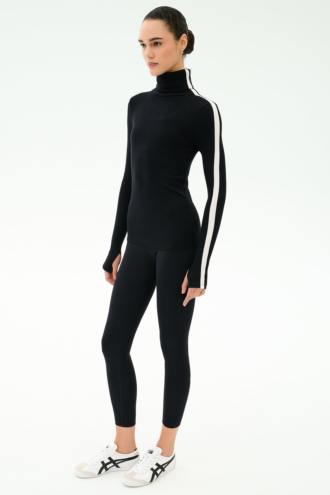 Jackson Rib Full Length Turtleneck - Black/White – SPLITS59