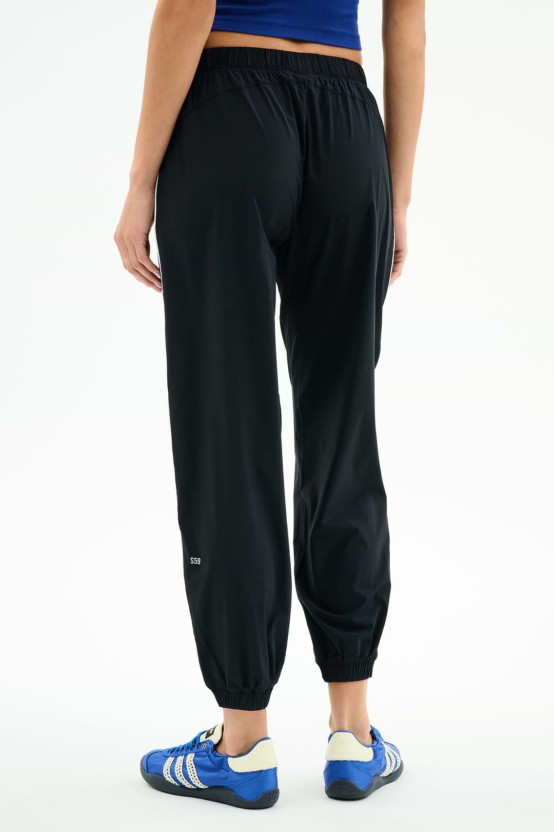 Megan Woven Nylon Jogger w/ Piping - Black/Creme – SPLITS59
