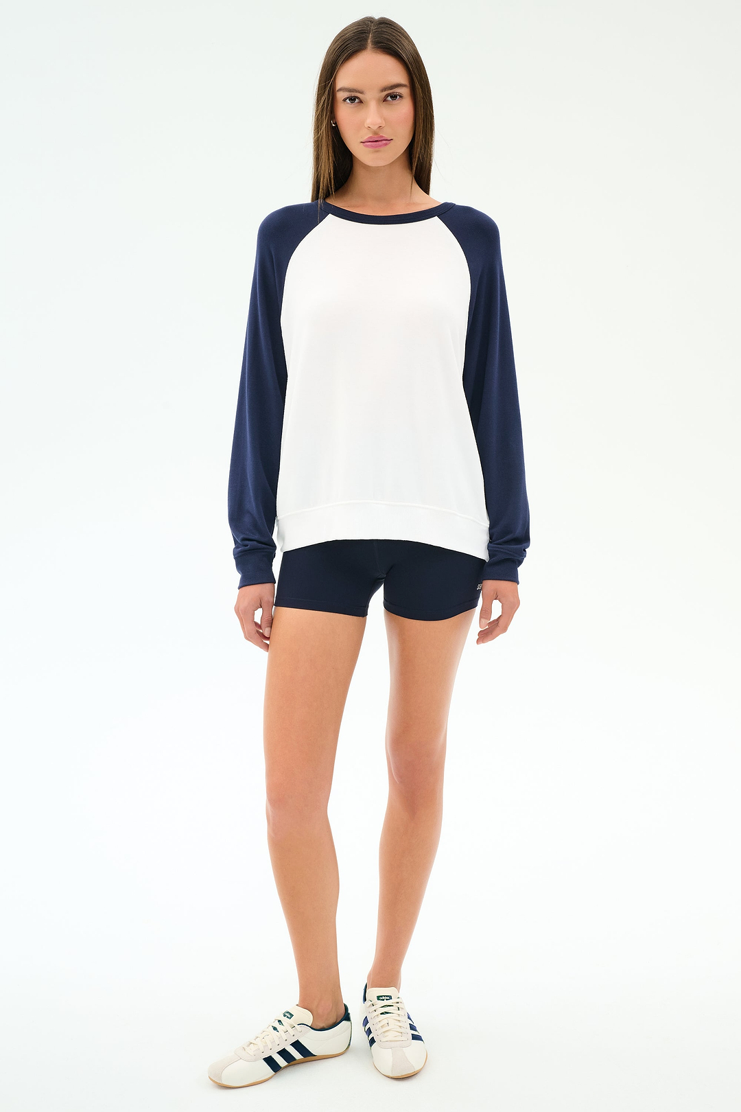 ブルゾン　160 Andie Oversized Colorblock Fleece - Indigo/White – SPLITS59