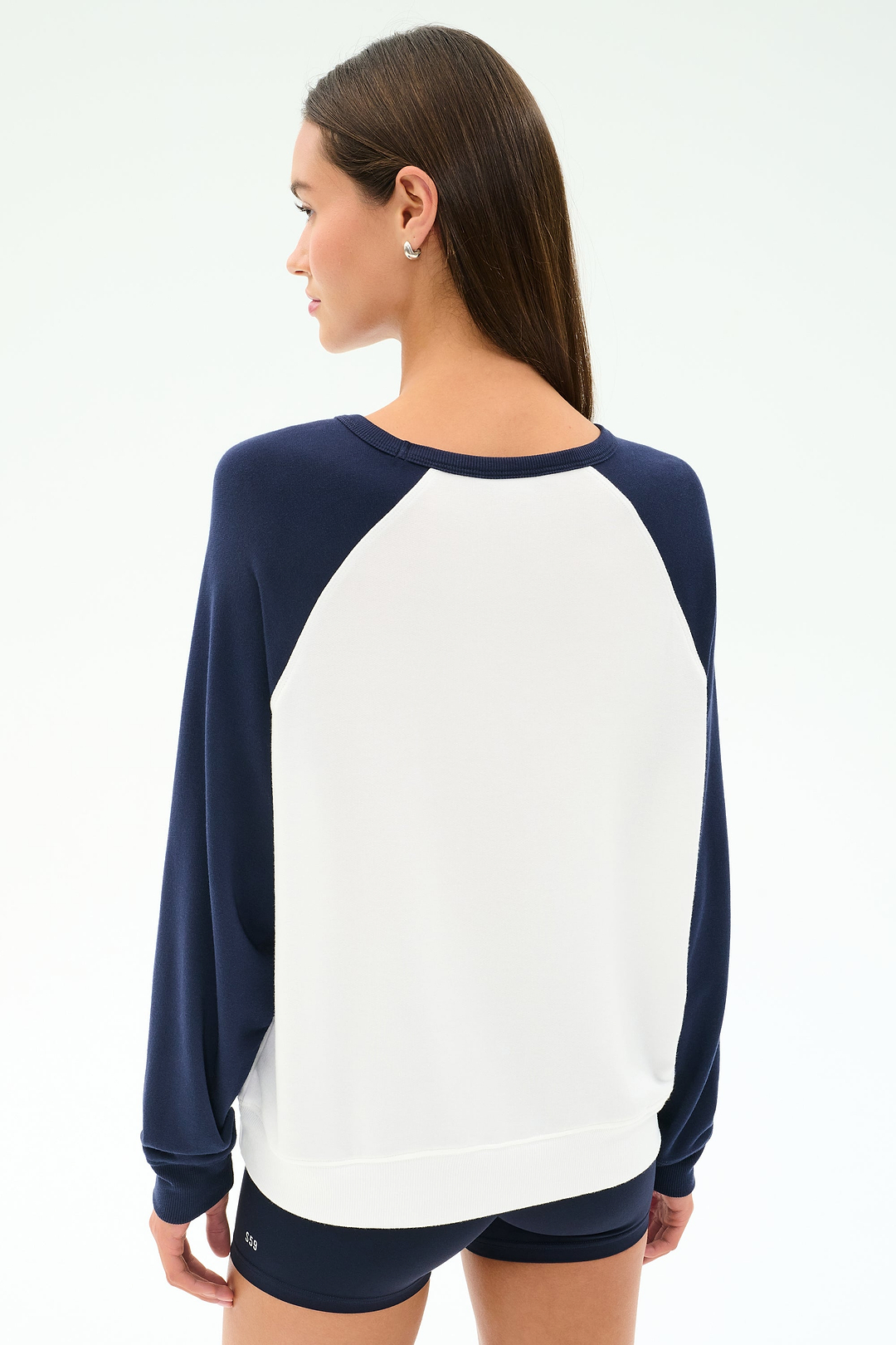 Andie Oversized Colorblock Fleece - Indigo/White – SPLITS59