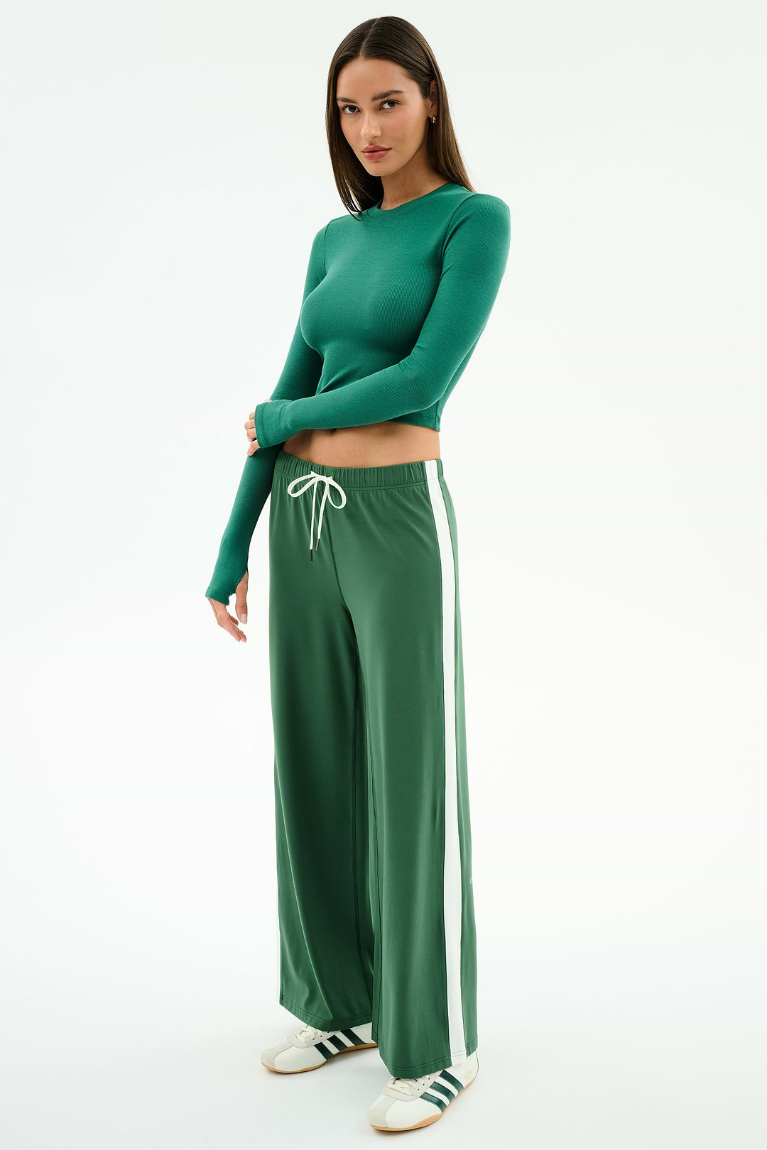 Louise Rib Long Sleeve Crop - Arugula – SPLITS59