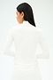 A woman with long dark hair, shown from the back against a plain light background, wears the SPLITS59 Stevie Active Rib Half Zip Waist Length top in white.