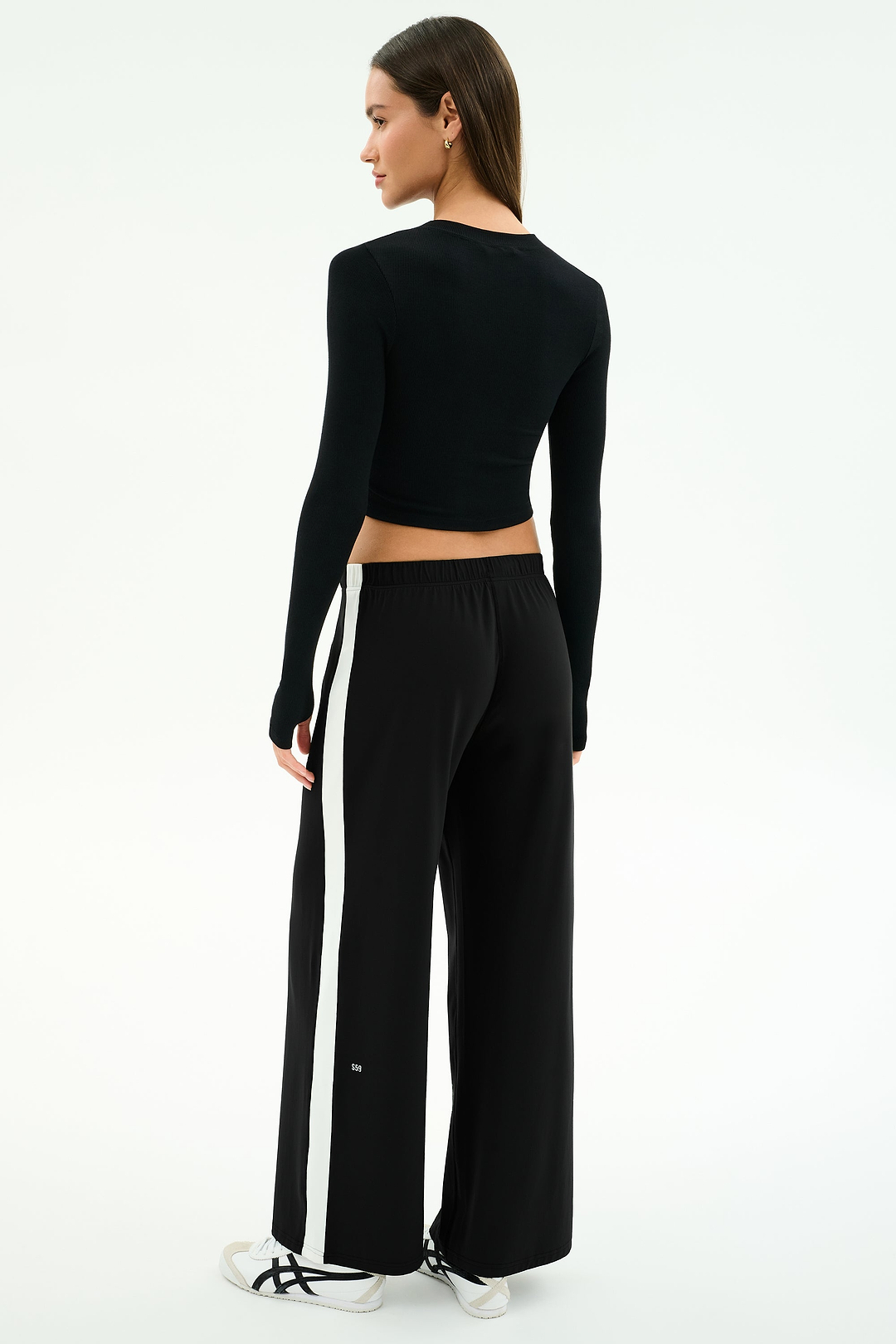 Louise Rib Long Sleeve Crop - Black – SPLITS59