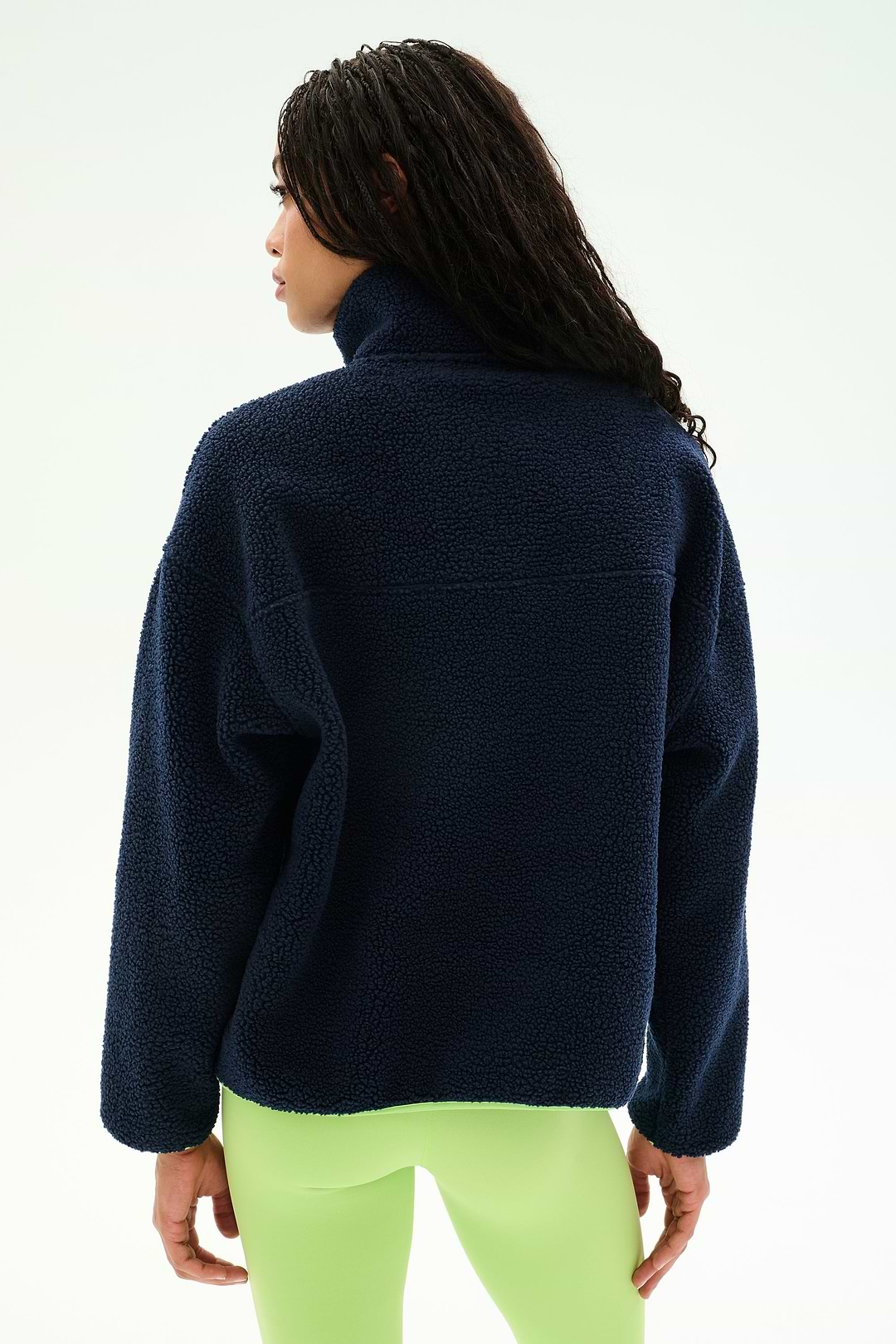 Reese Sherpa Half Zip Pullover - Indigo/Limeade – SPLITS59