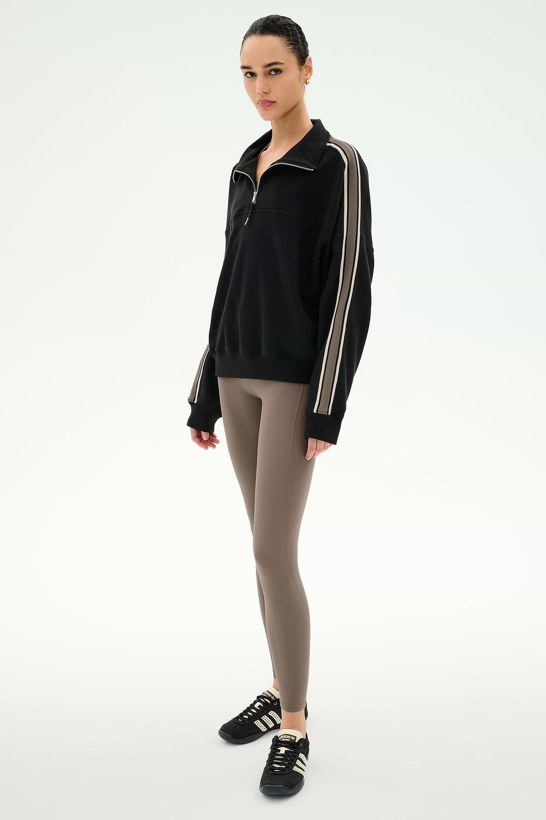 Goldie French Terry Oversized Half Zip - Black/Lentil – SPLITS59