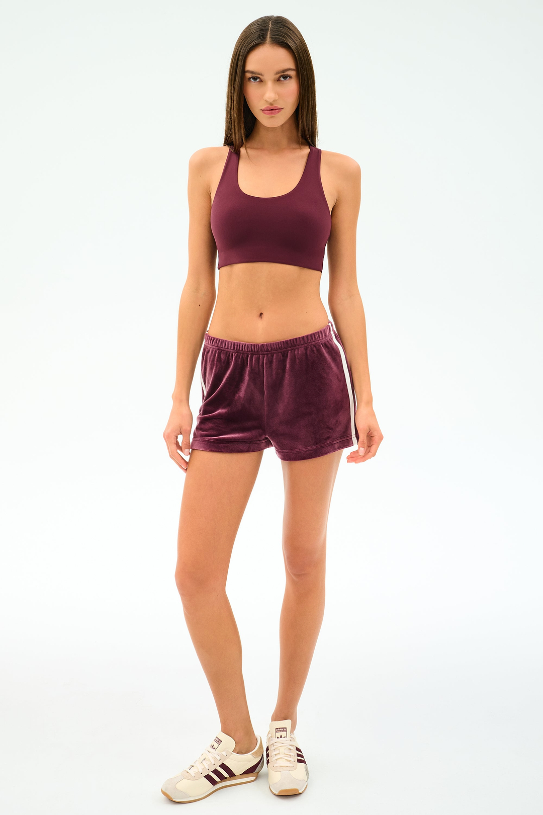 Heritage Velour Short - Dark Cherry/White – SPLITS59