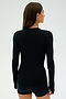 Individual wearing a black Louise Rib Long Sleeve from SPLITS59 and shorts, facing away against a plain background. Crafted in Los Angeles.