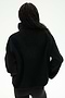 A person stands with their back to the camera, wearing the SPLITS59 Reese Sherpa Half Zip Pullover in black—crafted from 100% polyester—paired with black leggings, set against a plain white background.