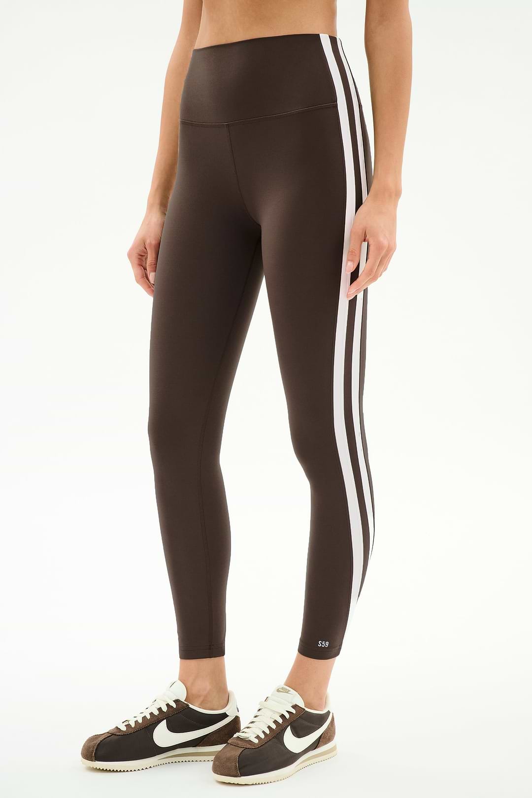 Bianca High Waist Rigor 7/8 - Dark Chocolate/White – SPLITS59