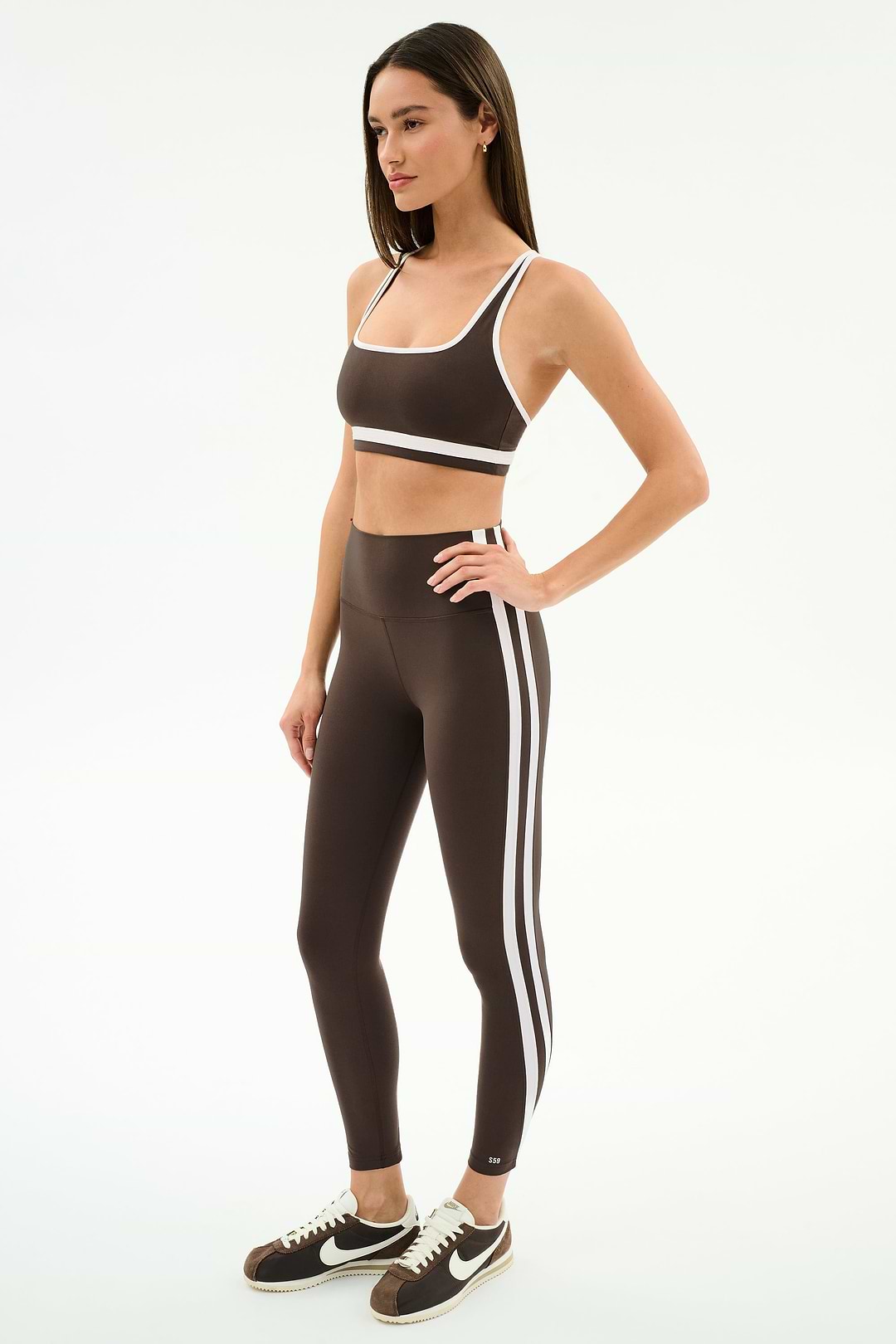 Bianca High Waist Rigor 7/8 - Dark Chocolate/White – SPLITS59