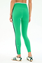 A person stands with their back to the camera, wearing SPLITS59 Sam High Waist Rigor 7/8 leggings in Spearmint/Indigo and white sneakers with green stripes.