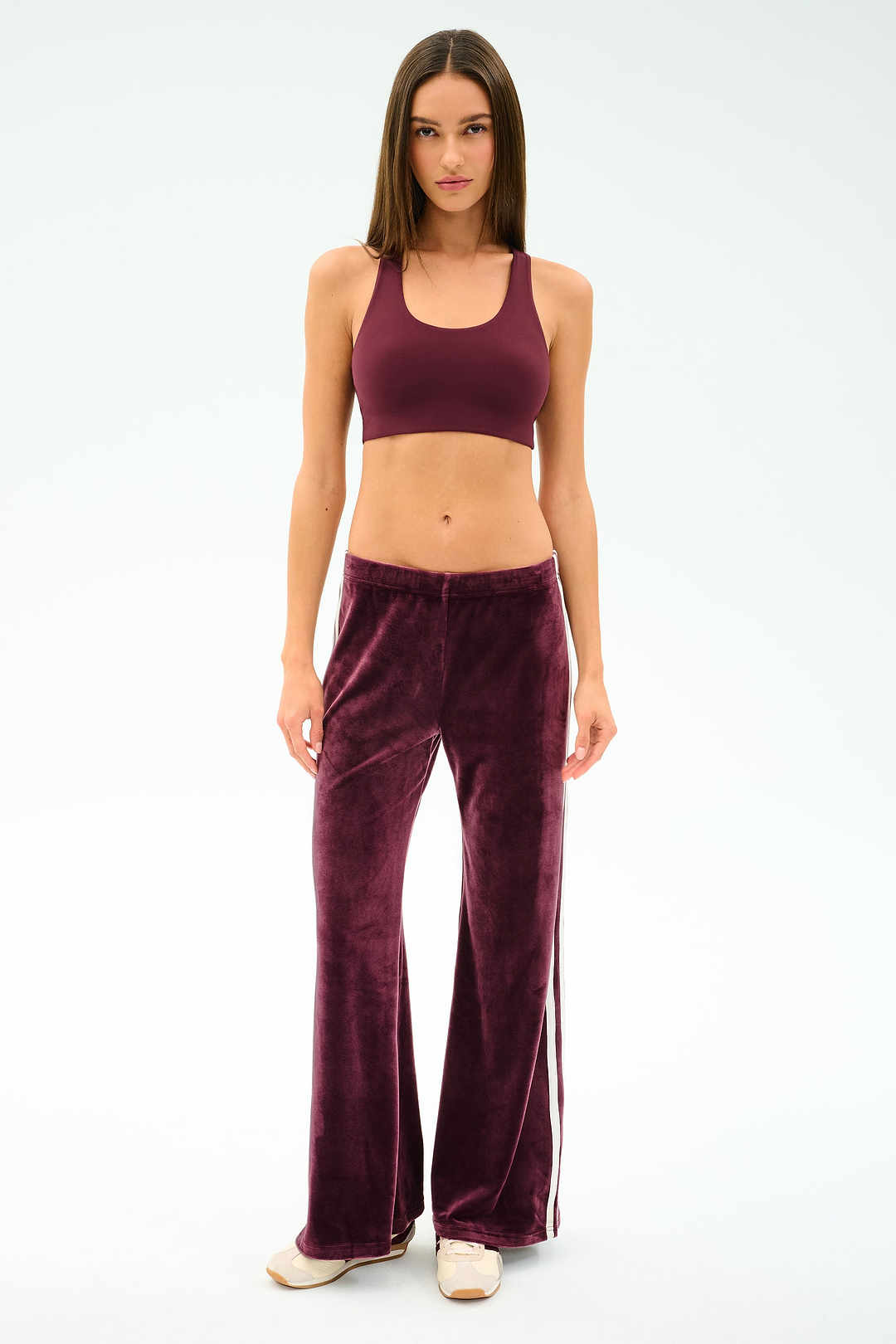 Heritage Velour Pant - Dark Cherry/White – SPLITS59