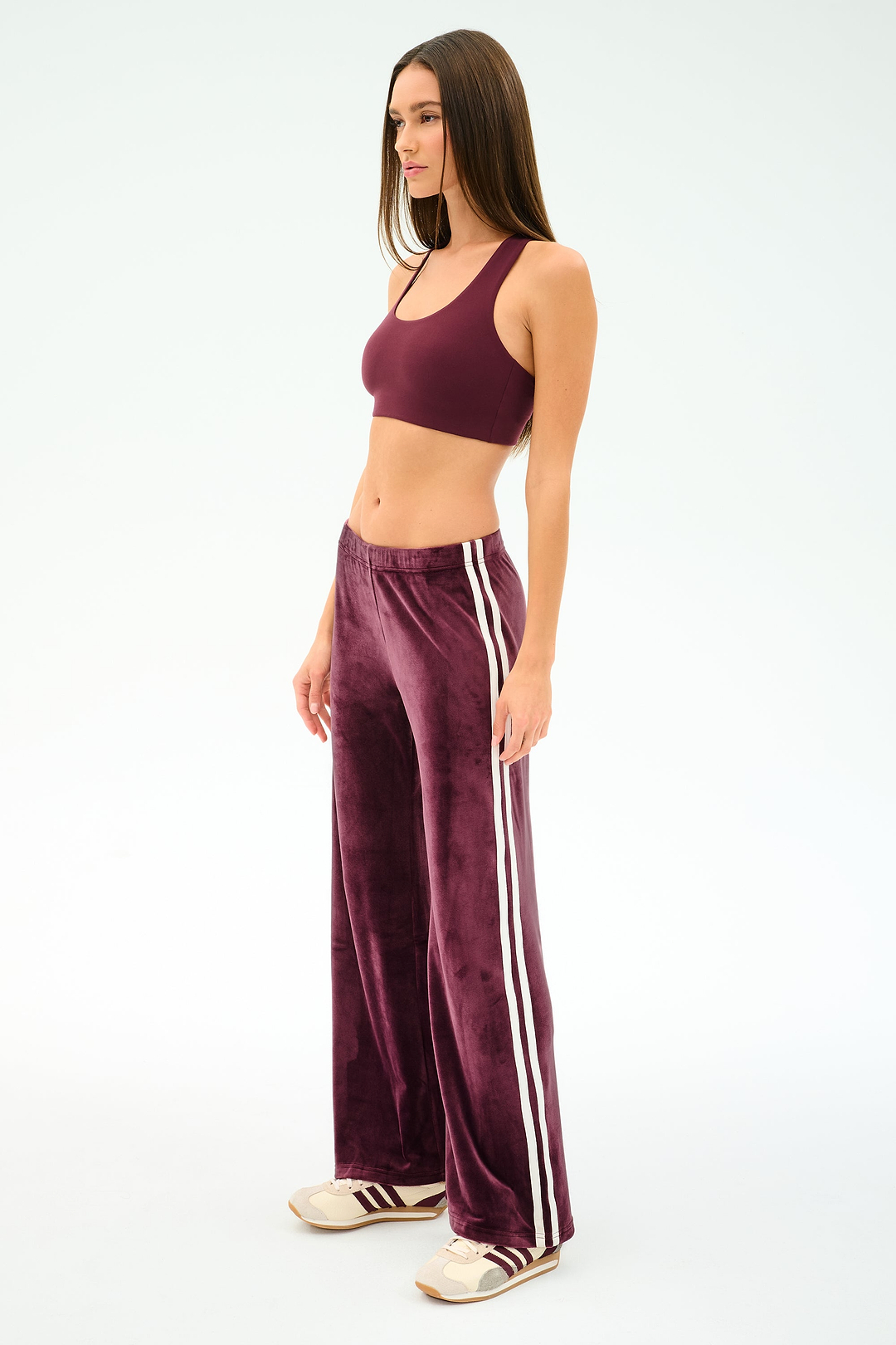 Heritage Velour Pant - Dark Cherry/White – SPLITS59