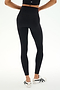 A person is shown from the back standing against a plain white background, wearing SPLITS59 Sprint High Waist Rigor 7/8 leggings in black made from durable Rigor fabric, paired with white athletic shoes.