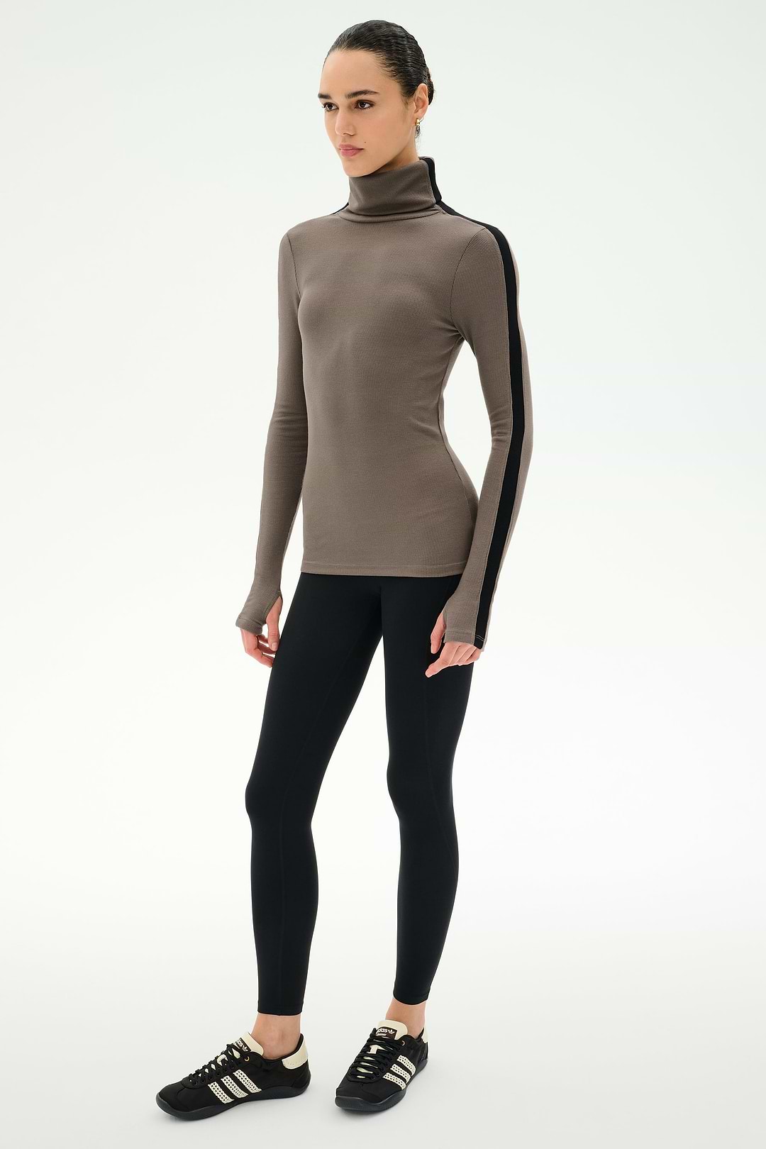 Jackson Rib Full Length Turtleneck - Lentil/Black – SPLITS59