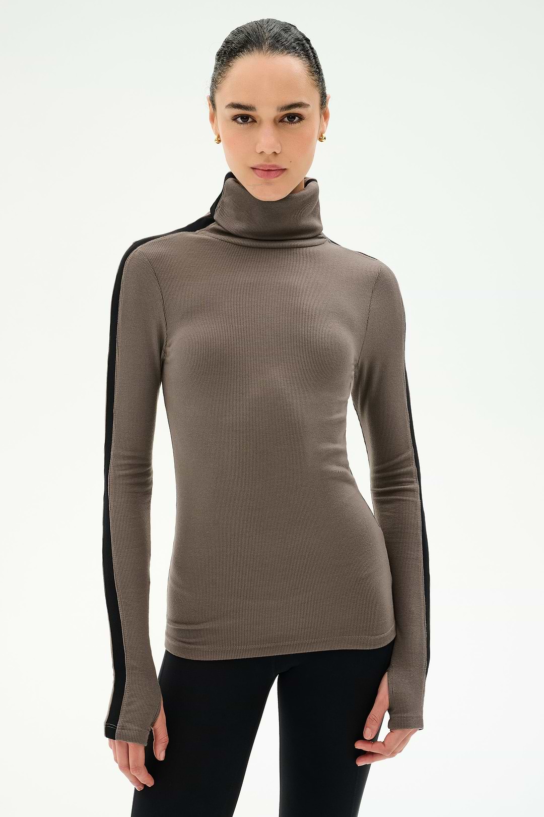 Jackson Rib Full Length Turtleneck - Lentil/Black – SPLITS59