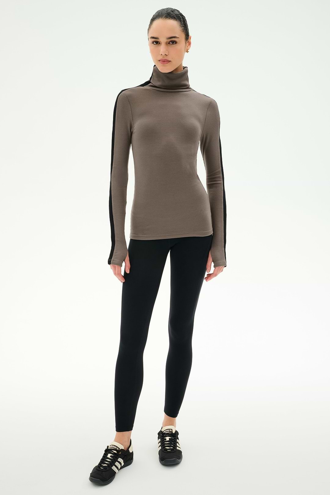 Jackson Rib Full Length Turtleneck - Lentil/Black – SPLITS59