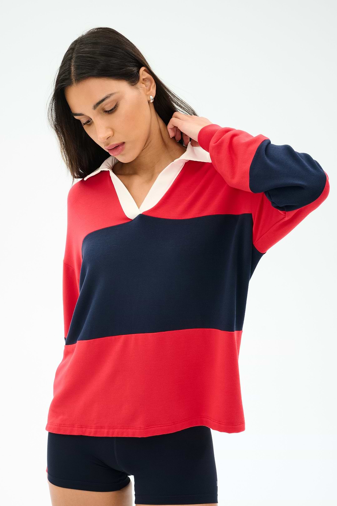 Katie Fleece Rugby - Pirate Red/Indigo – SPLITS59