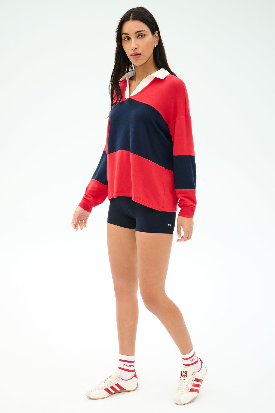 Katie Fleece Rugby - Pirate Red/Indigo – SPLITS59